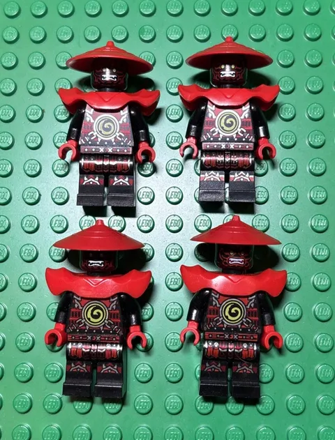Lego Swordsman 70596 70589 Dark Red Markings Ninjago Minifigure army x4