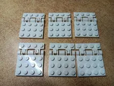 LEGO LOT 6 WHITE 3X4 1X4 HINGE PLATE LOCKING DUAL FINGERS ASSEMBLED