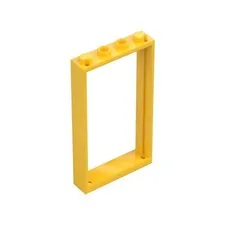 LEGO 3x Yellow Door, Frame 1 x 4 x 6 with 2 Holes on Top and Bottom inv.616