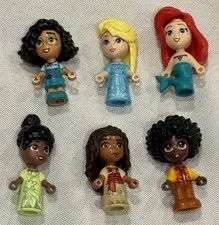 Lot 6 LEGO® Minifigures Friends Micro Dolls Disney Princesses-Ariel/Moana/Elsa/M
