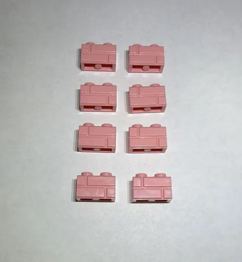 Lego Lot Of 8 Warm Pink Profile Bricks 1x2 New City Building Part Brick