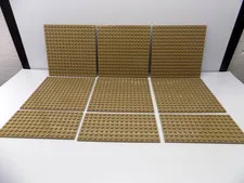 Lego 9 pc. Light Brown Studded Base Plate,s Lot {WASHED}