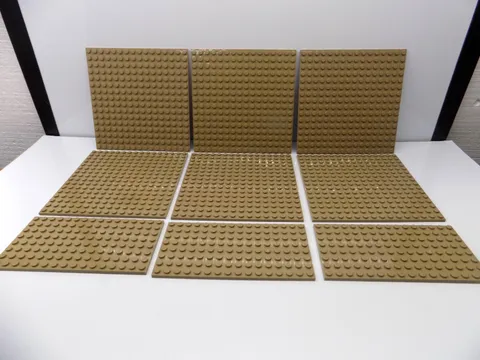 Lego 9 pc. Light Brown Studded Base Plate,s Lot {WASHED}