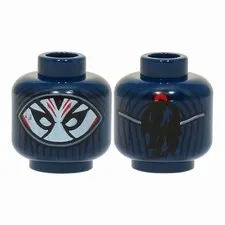 LEGO Minifigure, Head Balaclava, White Mask with Black Eyes and Red Stripes
