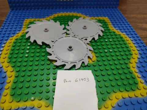 Lego 61403 Technic Circular Saw Blade 9 x 9 w/ pin hole and teeth (lot of 3)