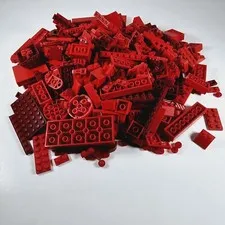 Assorted Red LEGO 1 Pound Bulk Lot Brick and Random Assortment of Parts 