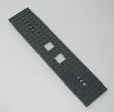 Lego 92339 Gray Train Base 6 x 28 with 3 Round Holes Each End and 2 x 2 Cutouts