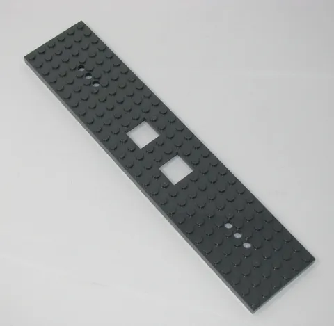 Lego 92339 Gray Train Base 6 x 28 with 3 Round Holes Each End and 2 x 2 Cutouts