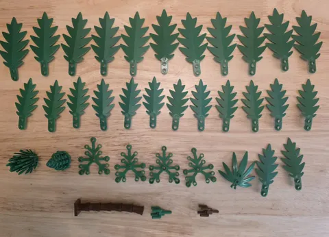 40 LEGO Palm Tree Leaves Lot  Palm Tree Pieces Leaves Vintage Large And Small