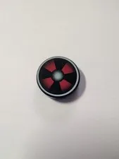 LEGO Black Round 2x2 Tile with Red Fan Pattern Piece Part 4150px20 Set 6776 HTF