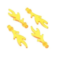 4x LEGO Flame 4x1 Transparent Bright Orange Ring Dragon Tongue 6126b