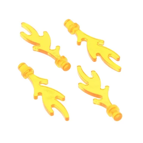 4x LEGO Flame 4x1 Transparent Bright Orange Ring Dragon Tongue 6126b