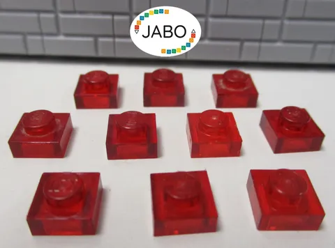 ( J7/ 1/ 16 ) LEGO 10 x 3024 plate flat 1x1 trans red