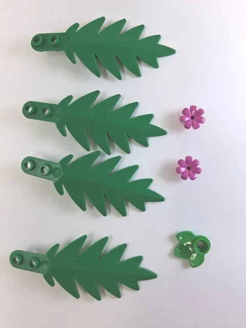 Lego Plant Palm Leaf Lot Of 7 Leaves Flowers Green