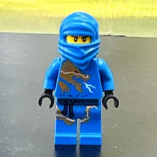 LEGO NINJAGO Jay Minifigure w/ Hood Mask & Black Hands
