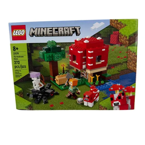 LEGO Minecraft The Mushroom House 21179 Building Toy Set 272 Pcs Alex Mooshroom