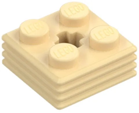 Lego Part 71752 BRICK Tan Ribbed with Axle Hole Modified 2 x 2 x 2/3 TN4