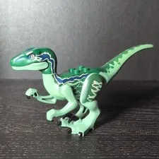 LEGO Velociraptor Printed Green Dinosaur Figure 1 Piece Plastic