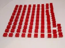 100 piece lot Lego red 2 by 2 and 1 by 2. bricks great for train MOCS WYSIWYG