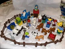 Lego Duplo Fence Farm Animals Tractor People Lot
