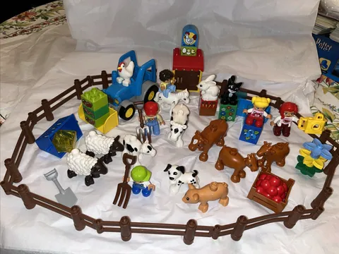 Lego Duplo Fence Farm Animals Tractor People Lot