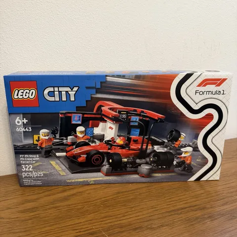 LEGO City F1 Pit Stop & Pit Crew with Ferrari Race Car Building Set 60443