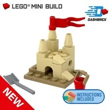 Genuine LEGO® Sand Castle, Beach Display, Bucket, Spade: MOC/Mini-Build - NEW!
