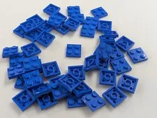 NEW LEGO x50 Blue Plate 2X2 #3022 Lot Bulk MOC Parts