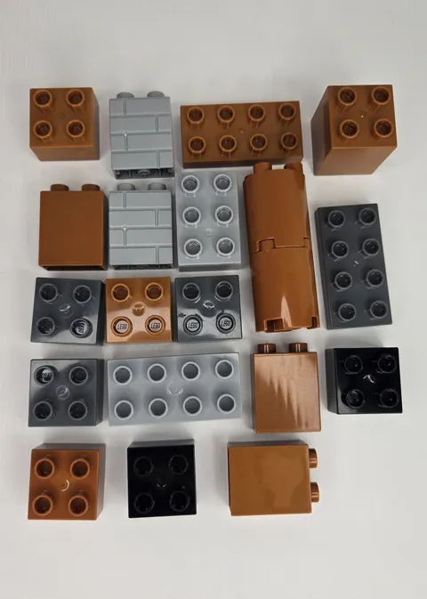 Lego Duplo Mixed Brown Gray Black Blocks Replacement Pieces 20pcs Different