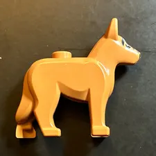 LEGO Tan Dog Animal Figure with Black Face Printing, 1 Piece Plastic