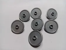 LEGO LOT 7 FLAT SILVER ROUND SHIELD CIRCULAR RIMMED FACE WITH STUD #91884