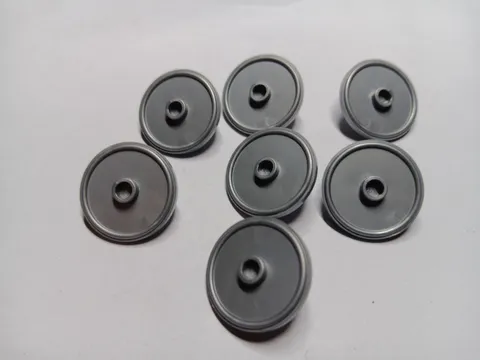 LEGO LOT 7 FLAT SILVER ROUND SHIELD CIRCULAR RIMMED FACE WITH STUD #91884