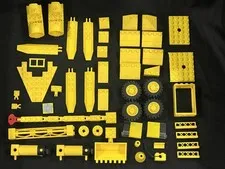 LEGO Yellow Specialty Parts Lot Wedges Wheels Crane Vehicle Pieces