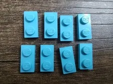 LEGO Lot of 8 Medium Azure 1x2 Friends Plate Pieces