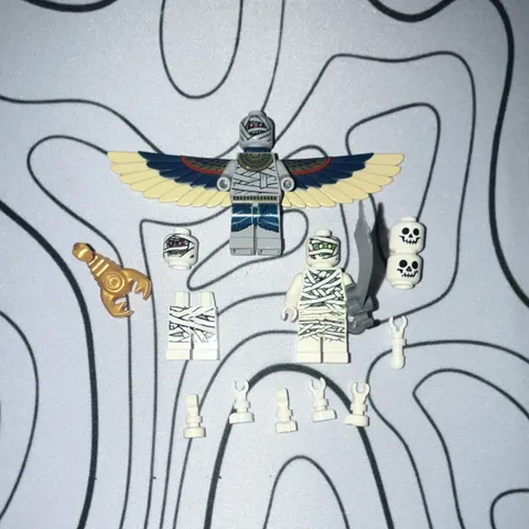 LEGO Mummy & Skeleton Minifigure Parts Lot w/ Wings, Sword & Golden Scorpion