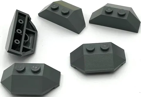 Lego 5 New Dark Bluish Gray Wedges 2 x 4 Triple Parts