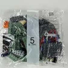 Retired LEGO Building Bricks Bag 5 Mixed Parts Green Gray Red Orange Pieces