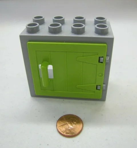 Lego DUPLO GREY & LIME GREEN WINDOW PANE DOOR UNIT Building Block 2x4