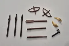 LEGO Castle Medieval Fantasy Weapons Lot 11 pcs Bows Spears Gold Claws Accessor.