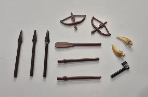 LEGO Castle Medieval Fantasy Weapons Lot 11 pcs Bows Spears Gold Claws Accessor.