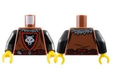 Lego Wolfpack Torso for Castle Minifigures - New - Reddish Brown & Black 1 Piece