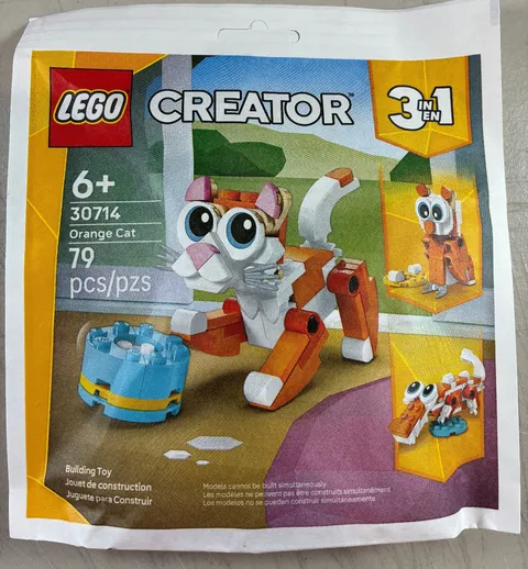 New Lego Creator 30714 Orange Cat 3 in 1 Building Set 79 pcs 4+ Sealed