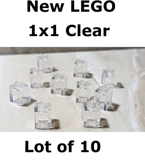 New LEGO Clear Brick Lot of 10 Small Window Translucent See Thru 1x1 Build Fun