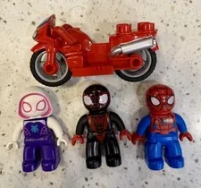 LEGO DUPLO Spider Man And Ghost with Red Motorcycle Marvel Superhero Minifigure