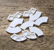 LEGO White 2 X 2 Round Corner  Macaroni Tile. QTY 10 Part No. 27925