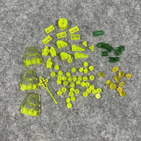 Lego Trans Neon Green and Trans Green pieces - Bulk Lot