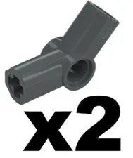 Lego Dark Bluish Gray TECHNIC Axle Pin Connector Angled #4 Qty 2 Part 32192 T1