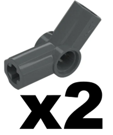 Lego Dark Bluish Gray TECHNIC Axle Pin Connector Angled #4 Qty 2 Part 32192 T1