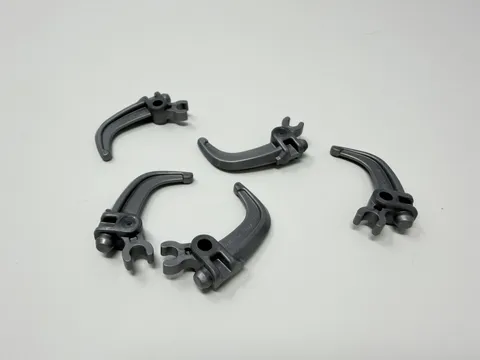 LEGO 92220 30945 Hero Factory Flat SILVER   Weapon Claw with Clip Piece Lot Of 5