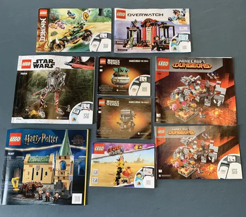 9 Lego Instruction Manuals Star Wars Harry Potter Minecraft Ninjago Overwatch